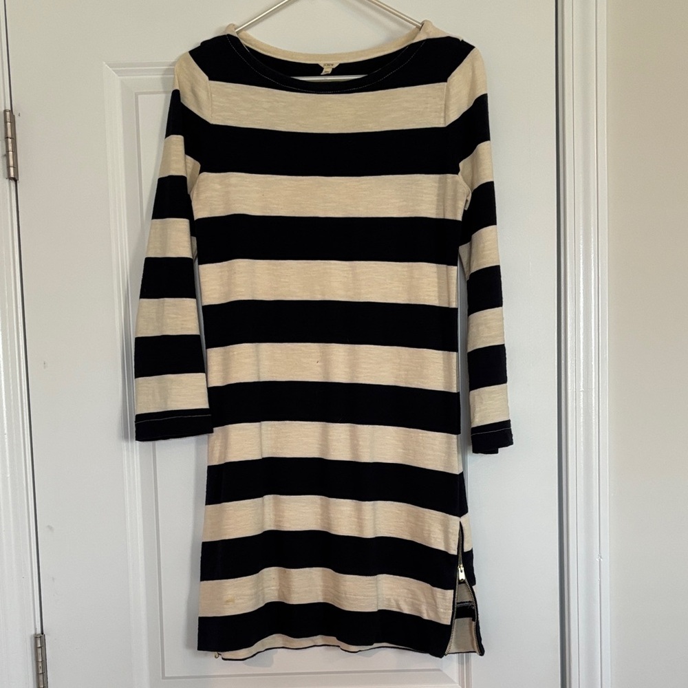 J. Crew Navy and Cream Dress